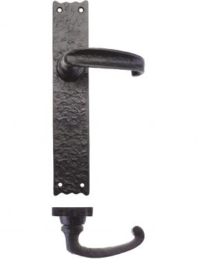 Click Here To Enlarge This Photo Of FF512 - Zoo Hardware Foxcote Foundries Traditional Latch Levers on Long Backplate (265 x 48mm) Black Antique