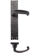 FF512 - Zoo Hardware Foxcote Foundries Traditional Latch Levers on Long Backplate (265 x 48mm) Black Antique
