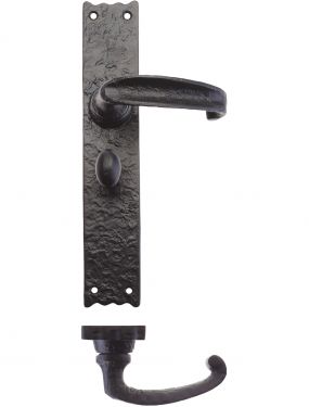 Click Here To Enlarge This Photo Of FF513 - Zoo Hardware Foxcote Foundries Traditional Bathroom Levers on Long Backplate (265 x 48mm) Black Antique