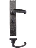 FF513 - Zoo Hardware Foxcote Foundries Traditional Bathroom Levers on Long Backplate (265 x 48mm) Black Antique