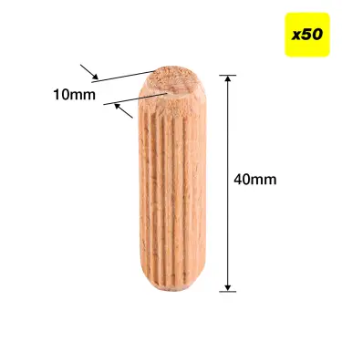 Click Here To Enlarge This Photo Of Trend DWL&sol;10X40&sol;50 10mm x 40mm Wooden Dowels &lpar;50 pack&rpar;