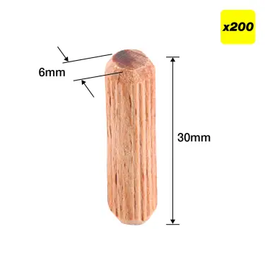 Click Here To Enlarge This Photo Of Trend DWL&sol;6X30&sol;200 6mm x 30mm Wooden Dowels &lpar;200 pack&rpar;