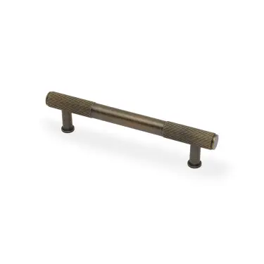 Click Here To Enlarge This Photo Of AW854R-128-AB - Alexander & Wilks Washington Reeded End Cabinet Pull 128mm c&sol;c - Antique Brass