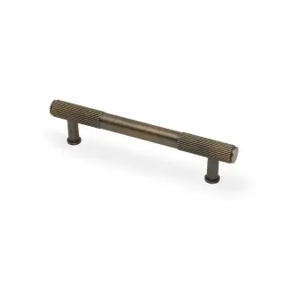 AW854R-128-AB - Alexander & Wilks Washington Reeded End Cabinet Pull 128mm c&sol;c - Antique Brass