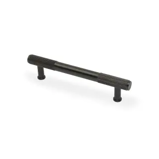 AW854R-128-DBZPVD - Alexander & Wilks Washington Reeded End Cabinet Pull 128mm c&sol;c - Dark Bronze PVD