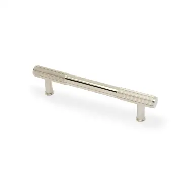 Click Here To Enlarge This Photo Of AW854R-128-PNPVD - Alexander & Wilks Washington Reeded End Cabinet Pull 128mm c&sol;c - Polished Nickel PVD