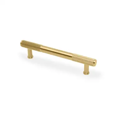 Click Here To Enlarge This Photo Of AW854R-128-SBPVD - Alexander & Wilks Washington Reeded End Cabinet Pull 128mm c&sol;c - Satin Brass PVD