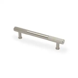 AW854R-128-SN - Alexander & Wilks Washington Reeded End Cabinet Pull 128mm c&sol;c - Satin Nickel