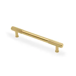 AW854R-160-SBPVD - Alexander & Wilks Washington Reeded End Cabinet Pull 160mm c&sol;c - Satin Brass PVD