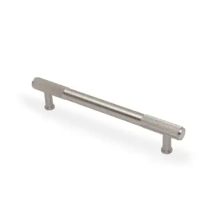 AW854R-160-SN - Alexander & Wilks Washington Reeded End Cabinet Pull 160mm c&sol;c - Satin Nickel