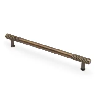AW854R-224-AB - Alexander & Wilks Washington Reeded End Cabinet Pull 224mm c&sol;c - Antique Brass