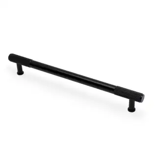 AW854R-224-BL - Alexander & Wilks Washington Reeded End Cabinet Pull 224mm c&sol;c - Black