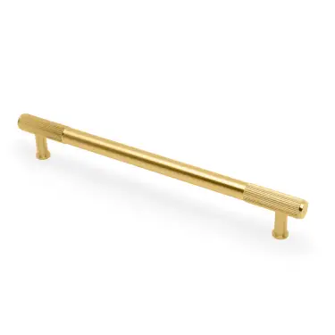 Click Here To Enlarge This Photo Of AW854R-224-SBPVD - Alexander & Wilks Washington Reeded End Cabinet Pull 224mm c&sol;c - Satin Brass PVD