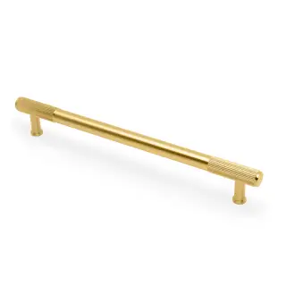 AW854R-224-SBPVD - Alexander & Wilks Washington Reeded End Cabinet Pull 224mm c&sol;c - Satin Brass PVD
