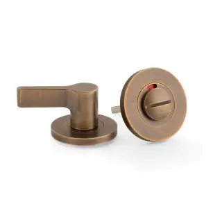 AW799AB - Alexander & Wilks Disabled Thumbturn and Emergency Release with Indicator on 50mm x 6mm Rose - Antique Brass