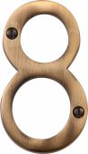 C1560 8-AT Heritage Brass Numeral 8 Face Fix 76mm (3") Antique Brass Finish