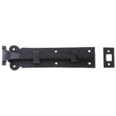 FF56 - Zoo Hardware Foxcote Foundries Cranked Plain Door Bolt (200mm x 48mm) Black Antique