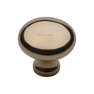 C113 32-ULB Heritage Brass Cabinet Knob Victorian Round Design 32mm Unlacquered Brass finish