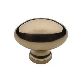 C114 38-ULB Heritage Brass Cabinet Knob Victorian Oval Design 38mm Unlacquered Brass finish