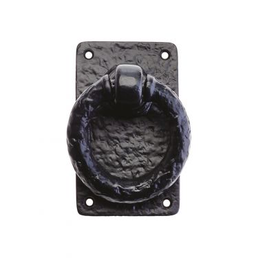 Click Here To Enlarge This Photo Of FF600 - Zoo Hardware Foxcote Foundries Ring Handle (76 x 127mm) Black Antique