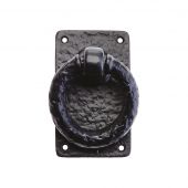 FF600 - Zoo Hardware Foxcote Foundries Ring Handle (76 x 127mm) Black Antique