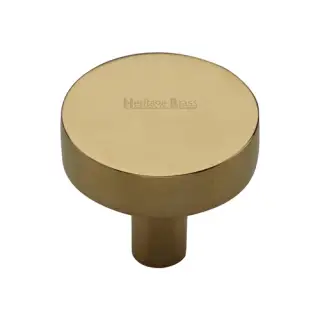 C3880 32-ULB Heritage Brass Cabinet Knob Disc Design 32mm Unlacquered Brass finish