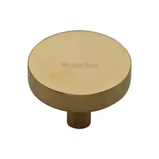 C3880 38-ULB Heritage Brass Cabinet Knob Disc Design 38mm Unlacquered Brass finish
