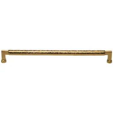 Click Here To Enlarge This Photo Of HAM0312 320-ULB Heritage Brass Cabinet Pull Bauhaus Hammered Design 320mm CTC Unlacquered Brass Finish