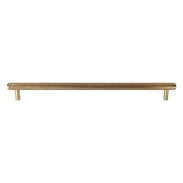 Click Here To Enlarge This Photo Of V4458 254-ULB Heritage Brass Cabinet Pull Complete Knurl Design 254mm CTC Unlacquered Brass finish