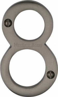 Click Here To Enlarge This Photo Of C1560 8-MB Heritage Brass Numeral 8 Face Fix 76mm (3") Matt Bronze Finish