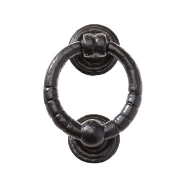 Click Here To Enlarge This Photo Of FF71 - Zoo Hardware Foxcote Foundries Ring Door Knocker 120mm - Black Antique