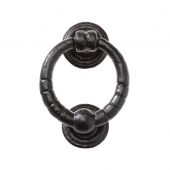 FF71 - Zoo Hardware Foxcote Foundries Ring Door Knocker 120mm - Black Antique