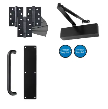 Click Here To Enlarge This Photo Of Eclipse 24470 Commercial Corridor Non-Locking Heavy Duty Fire Door Pack - Matt Black