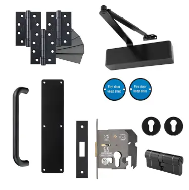 Click Here To Enlarge This Photo Of Eclipse 24471 Commercial Corridor Locking Heavy Duty Door Pack - Matt Black