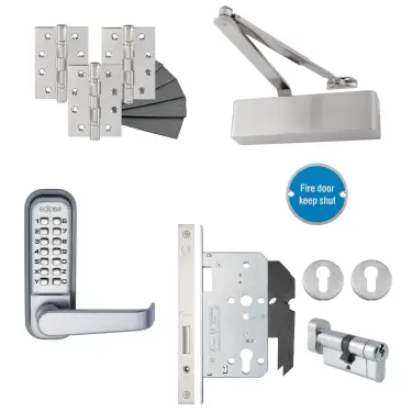 Click Here To Enlarge This Photo Of Eclipse 24486 Commercial Locking Store Room Heavy Duty DIN Door Pack - Satin Stainless Steel