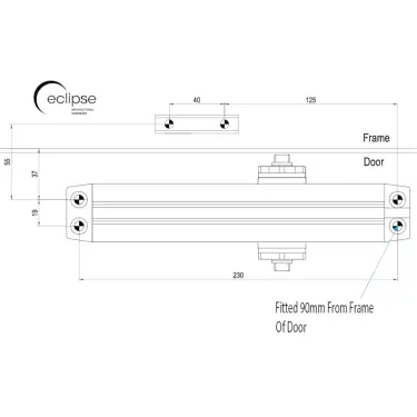 Click Here To Enlarge This Photo Of Eclipse 28983 93 Series Adjustable Size 2-4 Overhead Door Closer with Backcheck - Dark Bronze