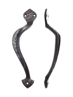 Click Here To Enlarge This Photo Of FF80L - Zoo Hardware Foxcote Foundries Offset 241mm Pull Handle (Left Hand) Black Antique
