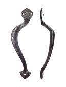 FF80L - Zoo Hardware Foxcote Foundries Offset 241mm Pull Handle (Left Hand) Black Antique