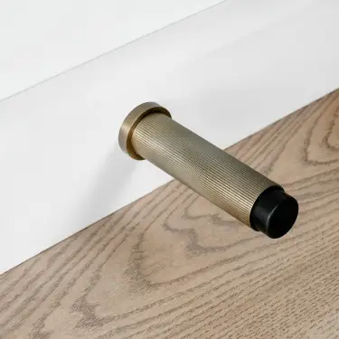 Click Here To Enlarge This Photo Of Eclipse 63755 76mm Linear Knurled Door Stop - Matt Antique Brass