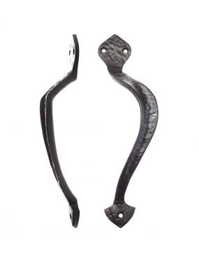 Click Here To Enlarge This Photo Of FF80R - Zoo Hardware Foxcote Foundries Offset 241mm Pull Handle (Right Hand) Black Antique