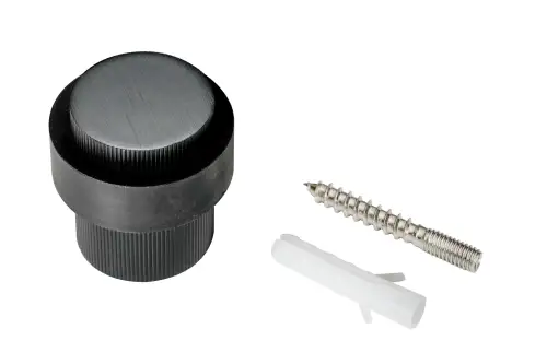 Click Here To Enlarge This Photo Of Eclipse 63771 30mm Linear Knurled Floor Door Stop - Matt Black