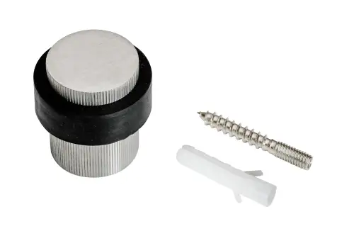 Click Here To Enlarge This Photo Of Eclipse 63772 30mm Linear Knurled Floor Door Stop - Satin Stainless Steel