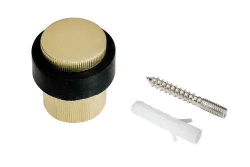 Click Here To Enlarge This Photo Of Eclipse 63774 30mm Linear Knurled Floor Door Stop - Satin Brass