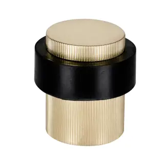 Eclipse 63774 30mm Linear Knurled Floor Door Stop - Satin Brass