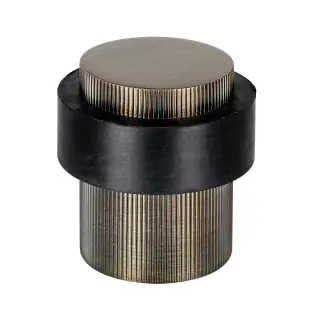 Eclipse 63775 30mm Linear Knurled Floor Door Stop - Matt Antique Brass