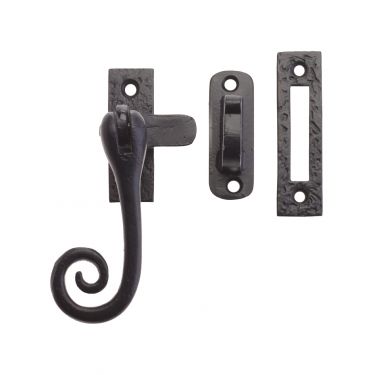 Click Here To Enlarge This Photo Of FF82 - Zoo Hardware Foxcote Foundries Curly Tail Casement Fastener - Black Antique