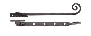 FF90B - Zoo Hardware Foxcote Foundries Curly Tail Casement Stay - 10" Black Antique
