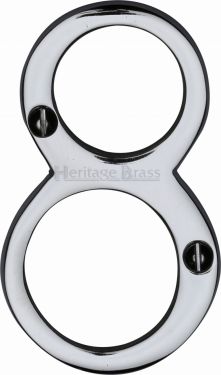 Click Here To Enlarge This Photo Of C1560 8-PC Heritage Brass Numeral 8 Face Fix 76mm (3") Polished Chrome Finish
