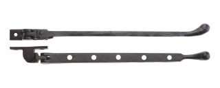 FF91C - Zoo Hardware Foxcote Foundries Bulb End Casement Stay - 12" Black Antique