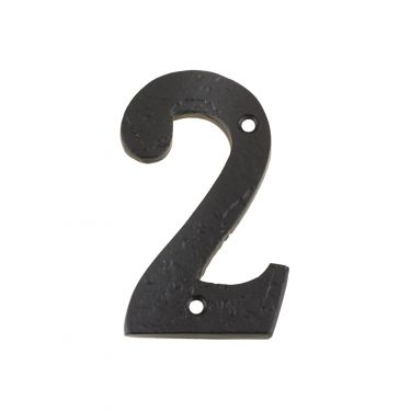 Click Here To Enlarge This Photo Of FFN02 - Zoo Hardware Foxcote Foundries 102mm Numeral - No. 2 - Black Antique
